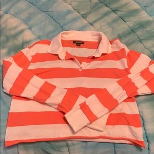 Wild fable cropped collared long sleeve top